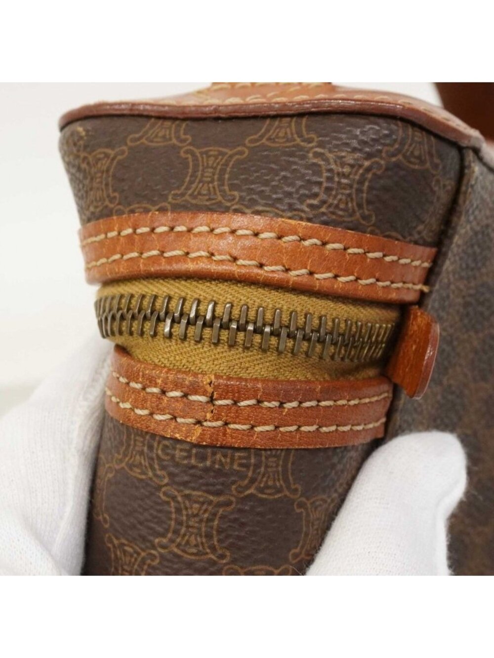 Celine Vanity Bag Macadam Brown Gold - Picture 6 of 9